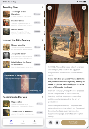 Story player on iPad